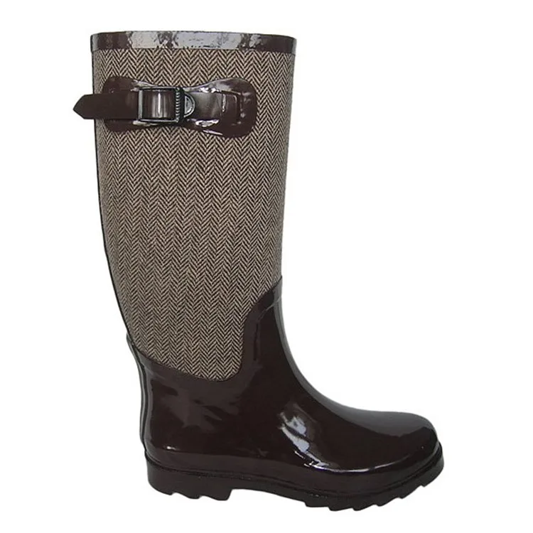 Women Rain Boots With Fabric Upper - Buy Rain Boots For Women,Rain ...