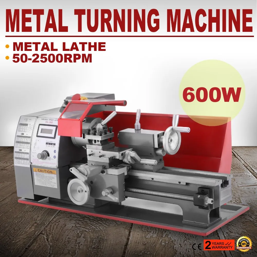 600w Metalworking Woodworking Lathe Power Tool Turning Machine Metal
