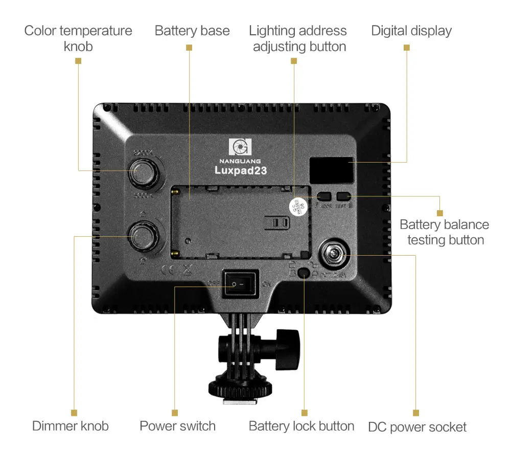 NanGuang Luxpad23 LED pad light bi color 3200K to 5600K camera LED light soft LED video light 2.4G remote control