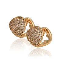 

29591 fashion micro pave zircon women gold plated huggie earrings
