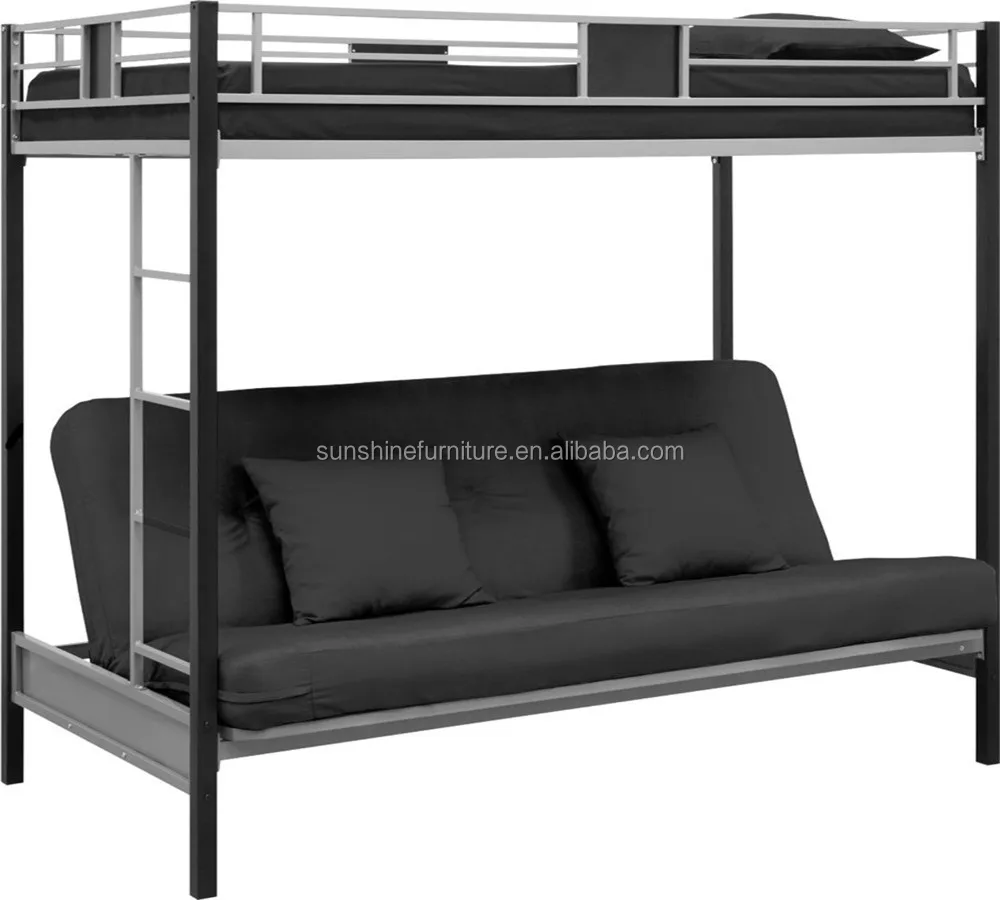 Goedkope zilveren zwarte vouwen metalen stapelbed futon stapelbed ... Stapelbed moderne