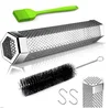 Pellet Smoker Tube Hexagon Shape | Lightweight Perforated Stainless Steel - with Brush and S-Hook