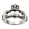 king and queen princess shaped engagement stainless steel crown ring ZZR058