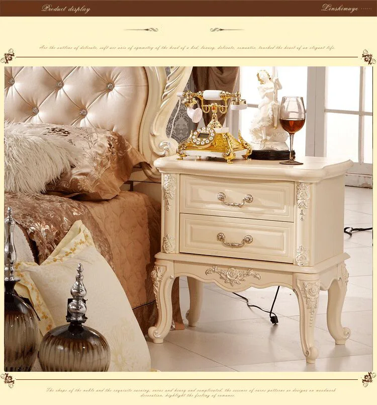 high quality bed Fashion European French Carved bed nightstands p10141