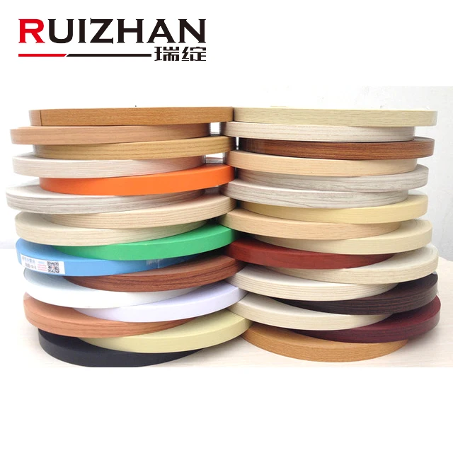 
Ruizhan 0.4Mm  2Mm Thickness Pvc Decorative Plastic Desk Wood Furniture Edge Banding Trim Tape For Cabinet 