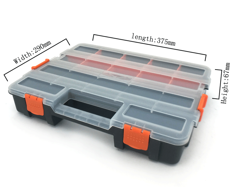 Interlocking Organizer Plastic Tool Box Organizer Black