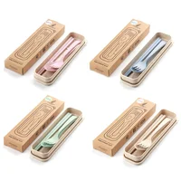 

Eco friendly food grade wheat material promotional travel cutlery set