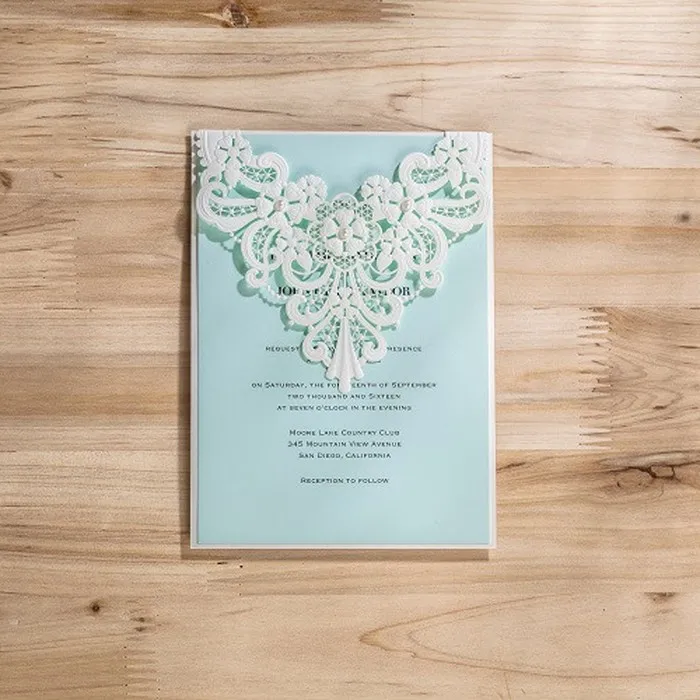 Unique Design Fanciful Top Folded Royal Blue Blank Wedding Unique Design Fanciful Top Folded Royal Blue Blank Wedding Invitation Card
