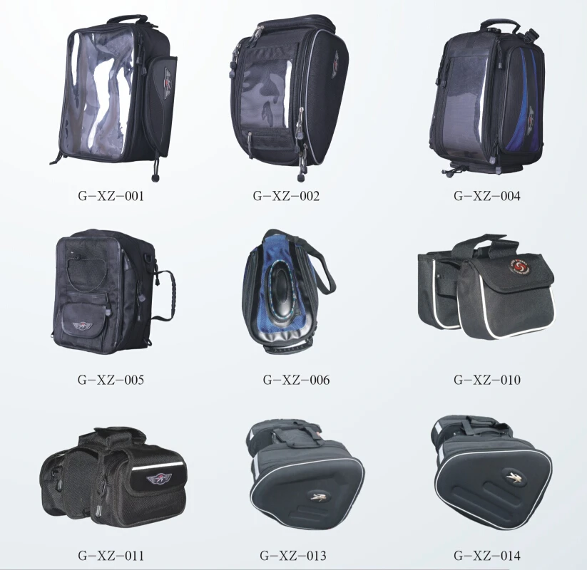 Waterproof combo PU/PVC motorcycle tank bag saddle bag with side pockets