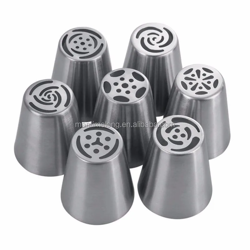 

7 pcs/set Russian Tulip Icing Piping Nozzles Cake Decoration Tips 3d printer nozzle Biscuits Sugarcraft Pastry Baking Tool DIY, Silver