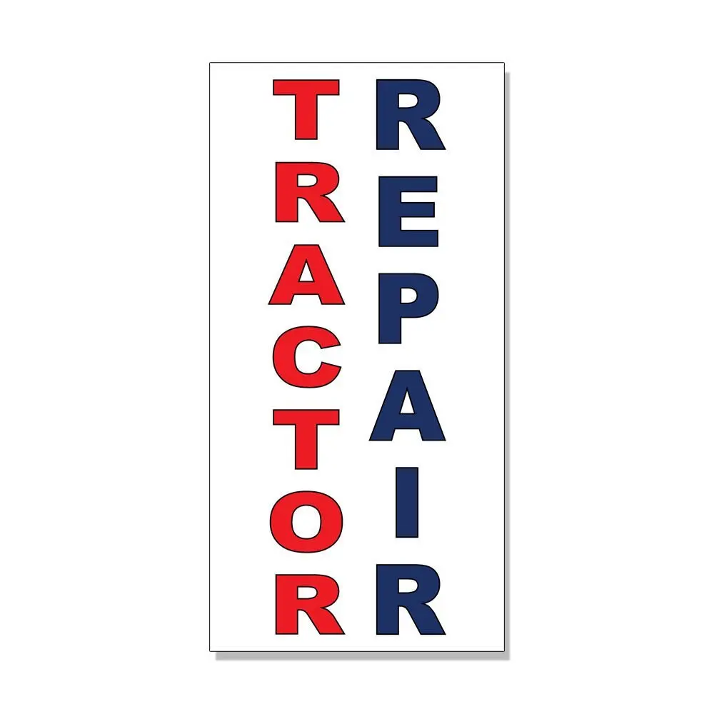 Get Quotations · Tractor Repair Red Blue Auto Car Repair Shop DECAL STICKER  Retail Store Sign Sticks to Any