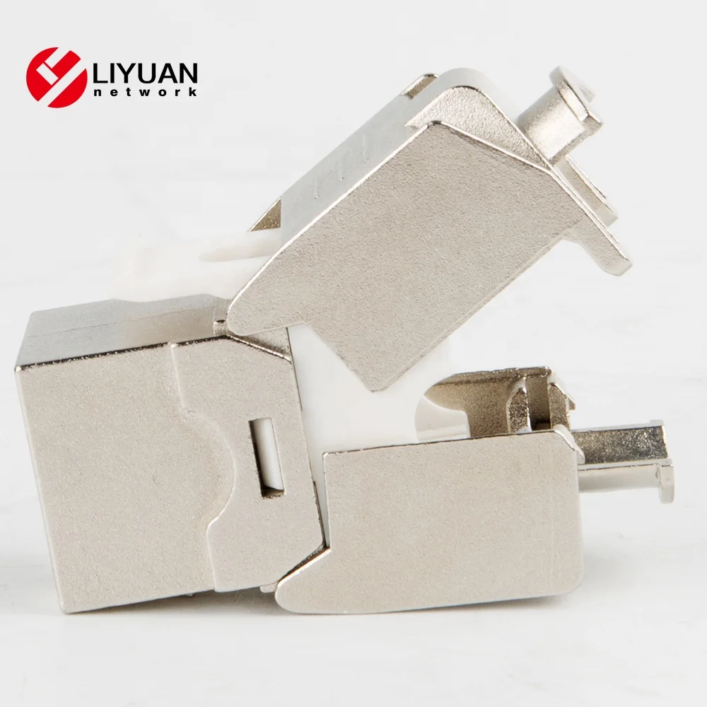 
zinc alloy 180degree RJ45 STP Toolless keystone jack 6a 
