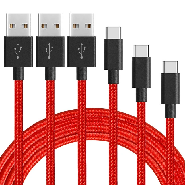 

1M USB to USB C Type C 2A Fast Charging Braided Data Cable Red, Black, silver, red, gold, rose, gray