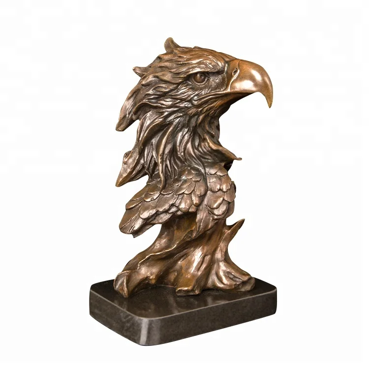 

DW-122 Bronze Eagle Head Sculpture Hawk Bust Statue Wildlife Animal Bird Copper Figurine for Home Decoration Accessories