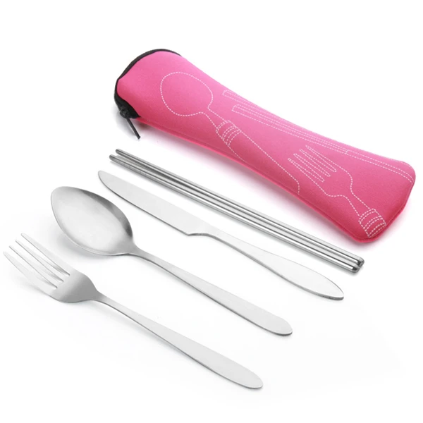 

Eco Friendly Reusable Stainless Steel Cutlery Set Portable Fork Spoon Set