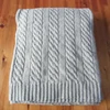 50CI49 100% acrylic cotton wool chunky cable knit stripe knit blanket throw