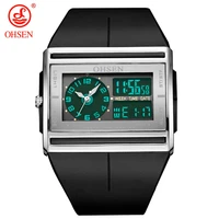 

OHSEN AD0518 Men Quartz Watch LED Dual Digital Luminous Hands Wristwatch