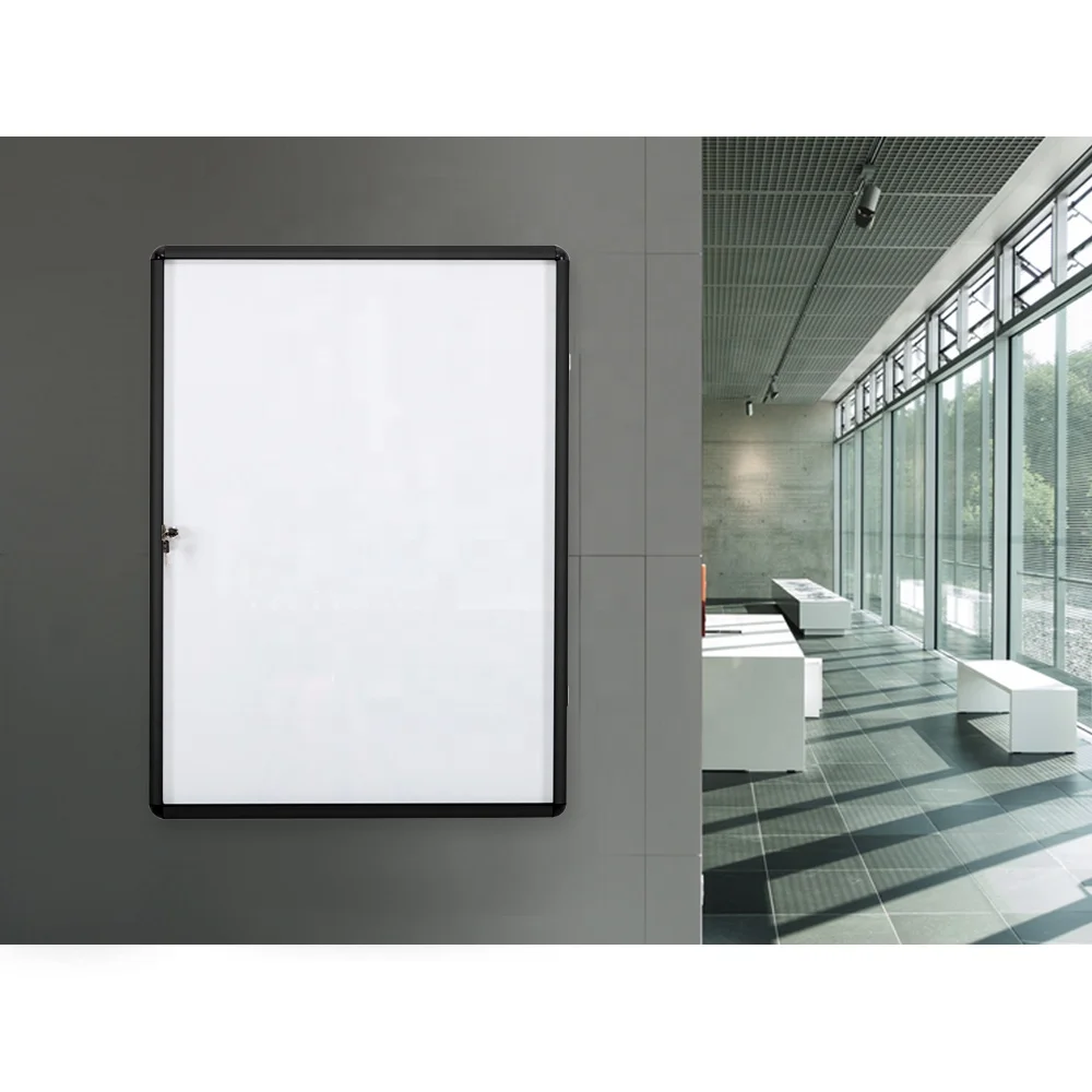 Display Board Enclosed Black Aluminum Frame Surface Whiteboard