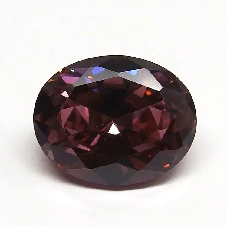 

High Quality Rhodolite Color Gemstone Oval Cut CZ Stone Cubic Zirconia