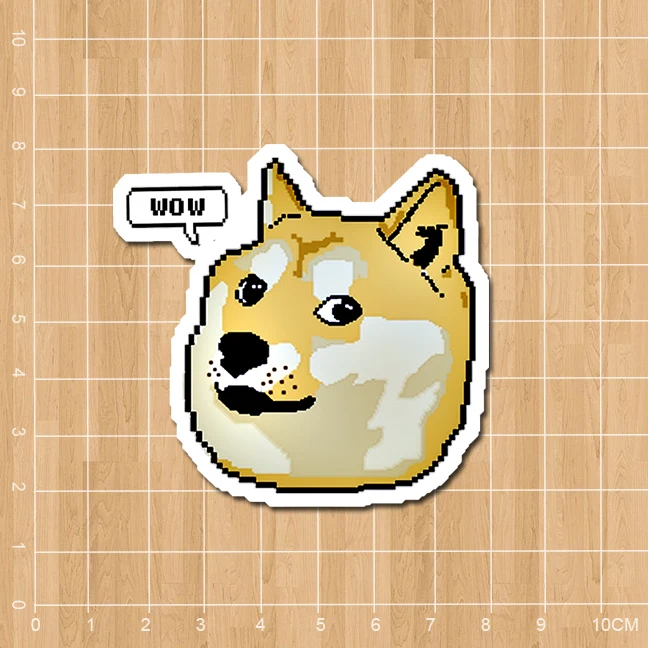 DOGE Kabosu Notebook refrigerator skateboard trolley case backpack Tables book sticker PVC sticker