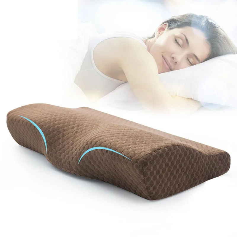 

Comfortable cervical memory foam pillow contour slow rebound sponge pillow wave shape protection neck Anti Snoring memory pillow, Many color available