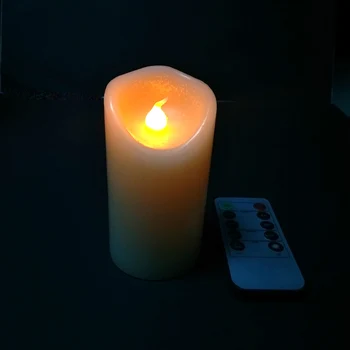 Remote Control Flameless Led Pillar Candle Set For Decoration