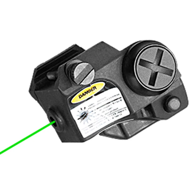 

Low profile subcompact green laser designator for glock