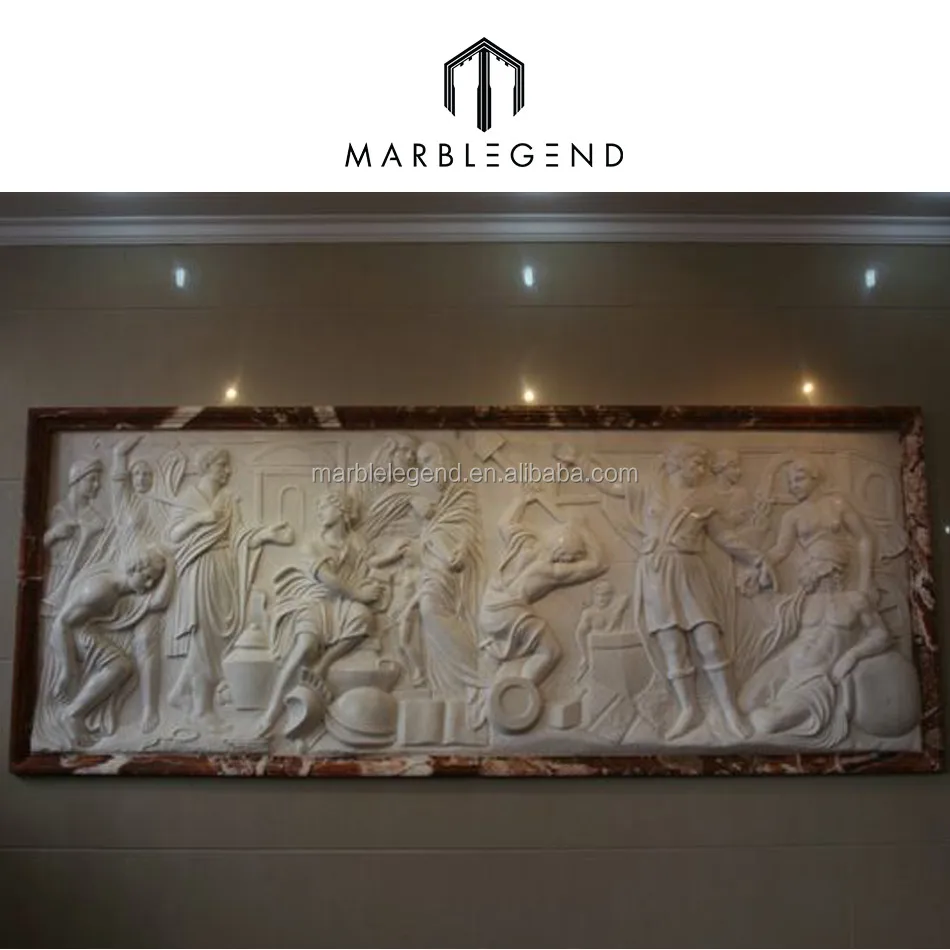 
China elegant stone marble wall drawing relief sculpture 