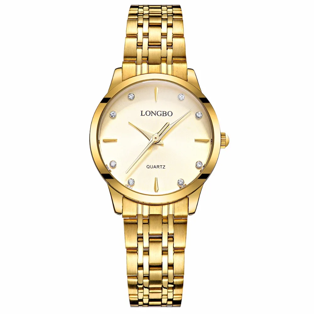 

LONGBO 80322 Lover's Quartz Watch Advance Watch Diamond Gauge Couples Watch Stainless Steel Strap Waterproof Clock