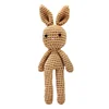 Hot selling best wishes gift knitted plush bunny dolls embroidered bunnies stuffed animals