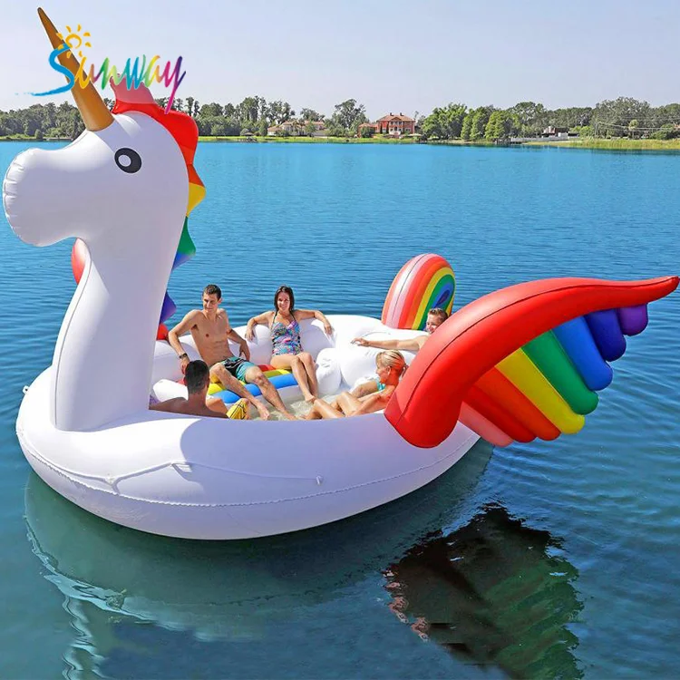 

High quality 6-person big Inflatable flamingo/unicorn pool float, As the picture