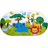 

Hot Sale Cute Cartoon Animal Pattern Anti Slip PVC Bathroom Shower Baby Bath Mat with Suction Cups for Infant Toddlers Bath
