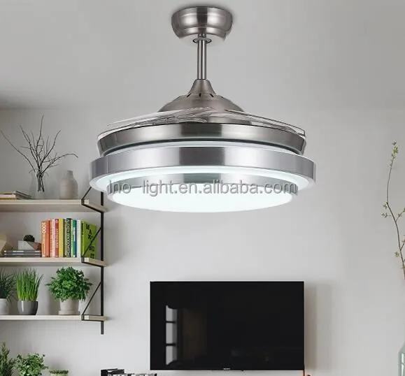 48 Aluminum Decorative Retractable Remote Control Ceiling Fan