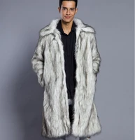 

Men Faux Fur Coats Warm Winter Male Long Trench Coat men faux fur parka wholesale