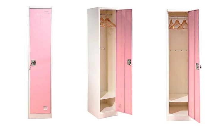 Pink Color Detachable Almirah Wardrobe Design With Shelves One