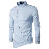 

81A26 High Quality Wholesale Oblique Hem Mens Cotton Dress Shirts Business Shirts