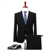 

Wool / Polyester Material and Button Fly Pant Closure Type pant Coat Design Men Wedding Suits Pictures