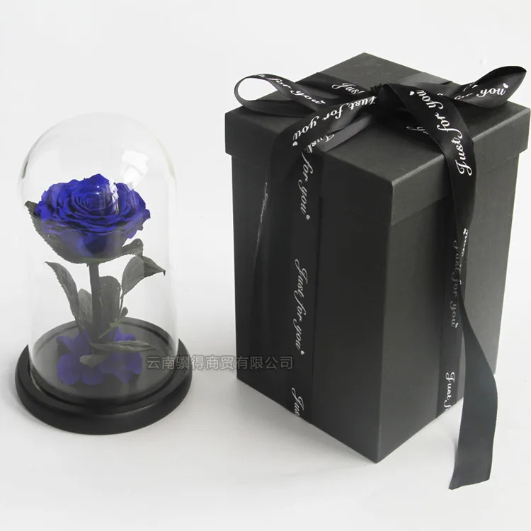 
Colorful 100% Real Enchanted Rose in glass dome eternal rose preserved flower 