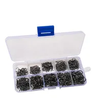 

500pcs/set mixed size 3~12 high carbon steel carp fishing hooks pack with hole with Retail Original box Jigging Bait