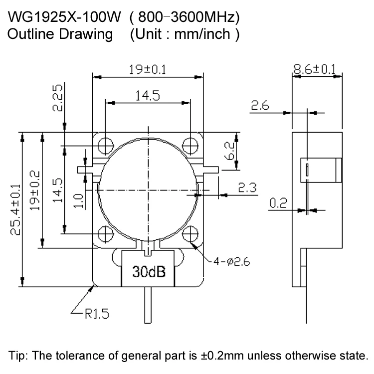 0.8-3.6 GHz RF Drop In Isolators Circulator