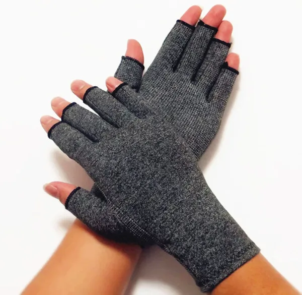 Cotton Lycra Fingerless Magnetic Therapy Compression Gloves For Blood ...