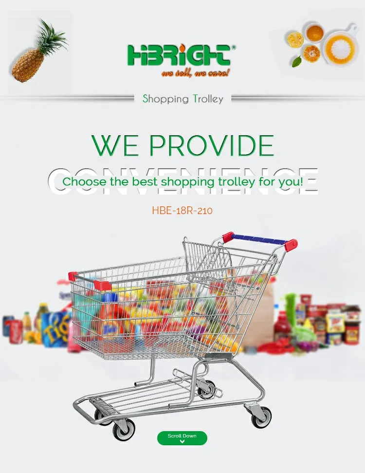 Popular Wholesale Cheap Price Supermarket Push Cart Retail Grocery