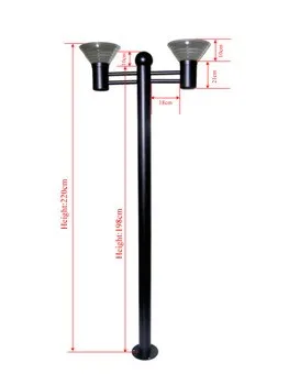 High quality solar yard light with two head solar LED garden lights