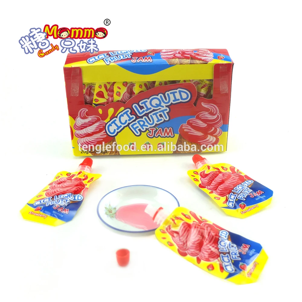 Packing Box Cici Jelly Jam Candy Liquid Sweets Strawberry Fruit Candy Buy Fruit Liquid Candy
