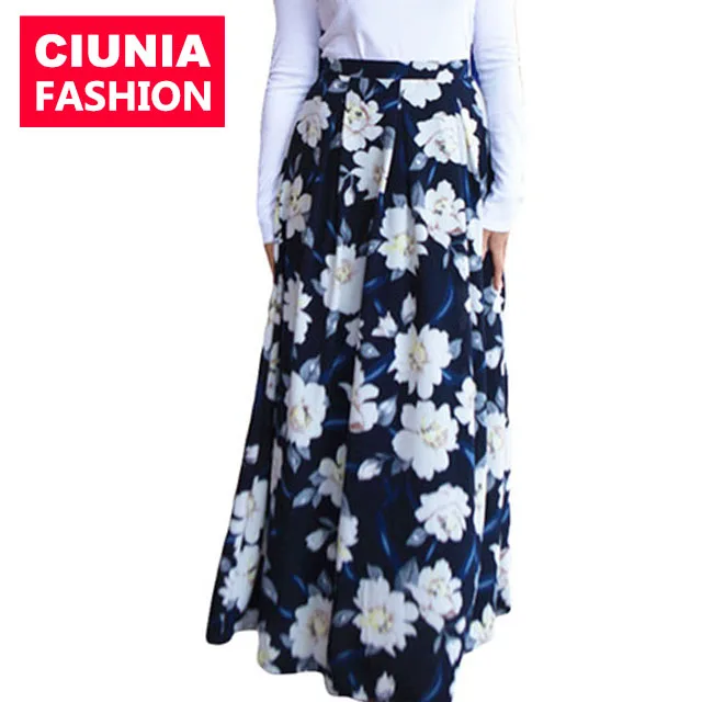 

9010# Dubai abaya new design chic modest clothing stylish dress long floral printed muslim skirts