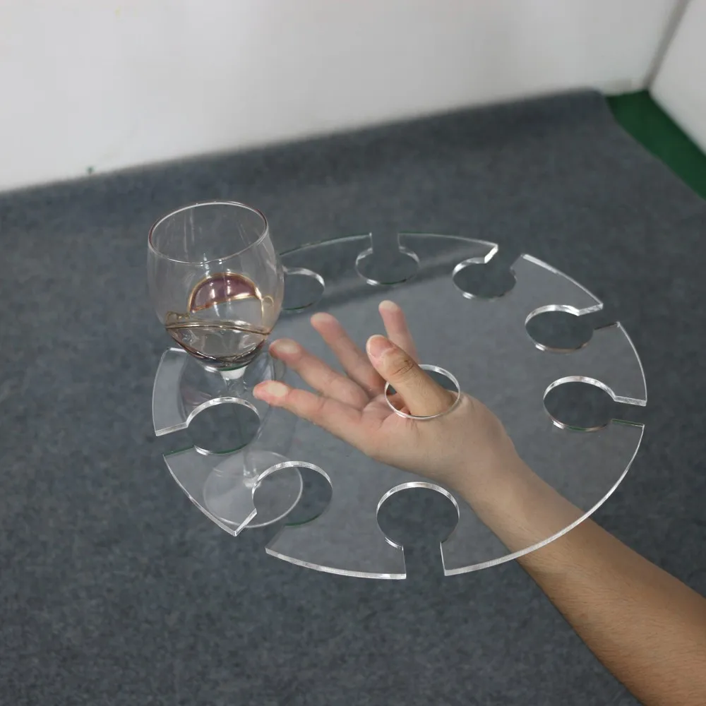 Cocktails Champagne Suspension Hold 10 Glasses Wine Glass Tray Acrylic