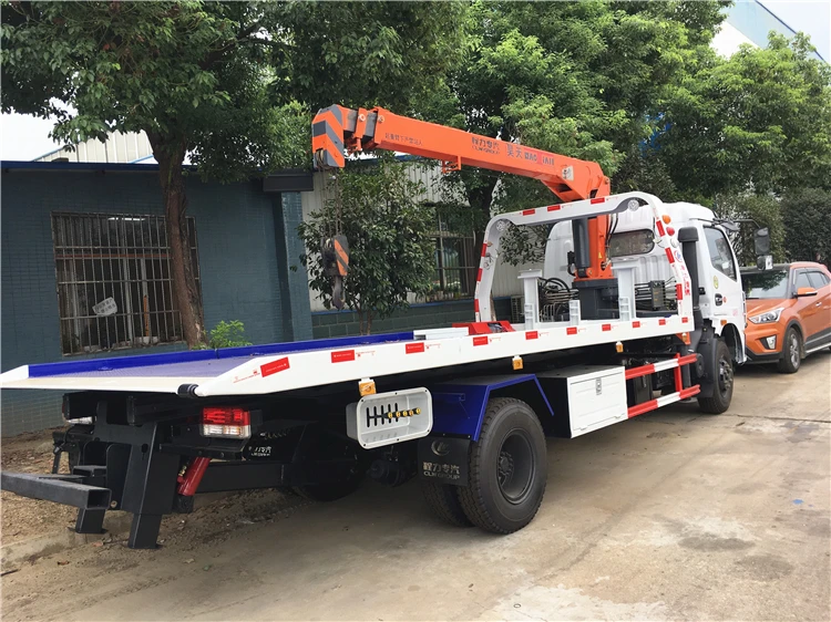Dongfeng 5 Ton Flatbed Tow Truck Mounted Crane Buy Flatbed Tow Truck Mounted Crane One Tow Two