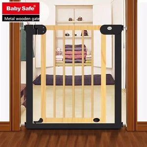 Image of ODM OEM Babysafe original metal wooden retractable baby safety gate