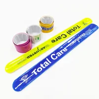 

Customized logo Reflective PVC Snap Bands Wholesale Slap Bracelets