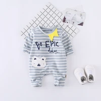 

wholesale grey stripe comfortable cotton baby romper